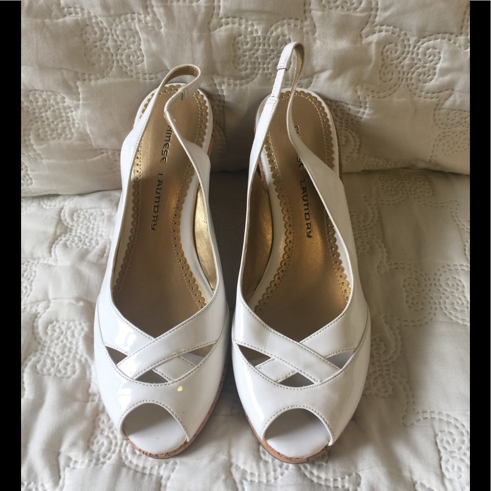 Chinese Laundry “Sunkiss” Slingback Wedges.